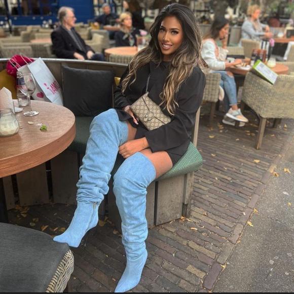 ZARA Denim Thigh boot