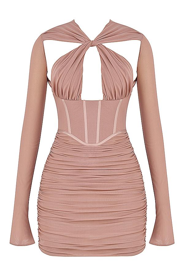 ADANNA BLUSH CORSET MINI DRESS HOUSE OF CB
