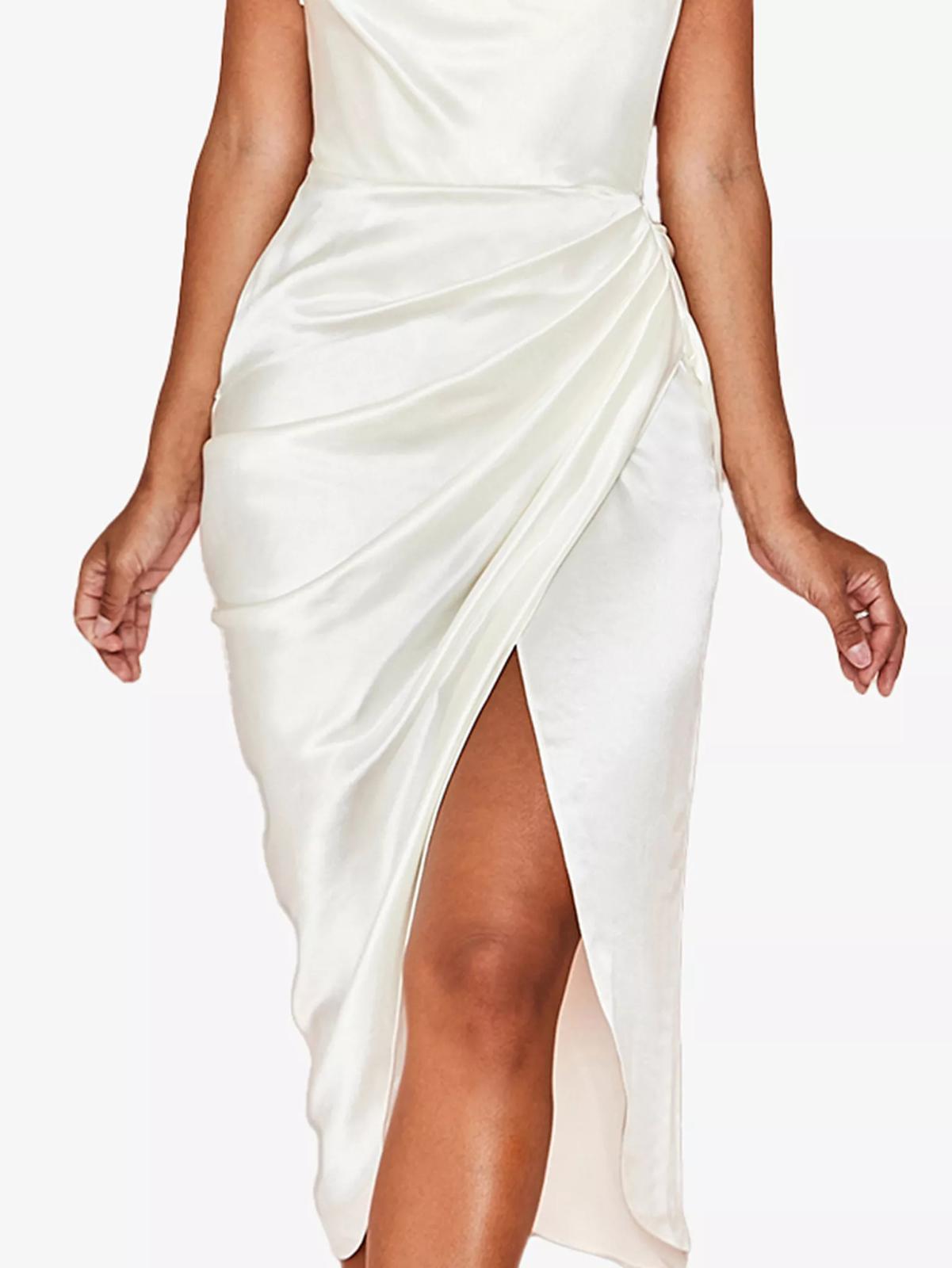 House of CB REVA IVORY SATIN BALCONY CORSET DRESS