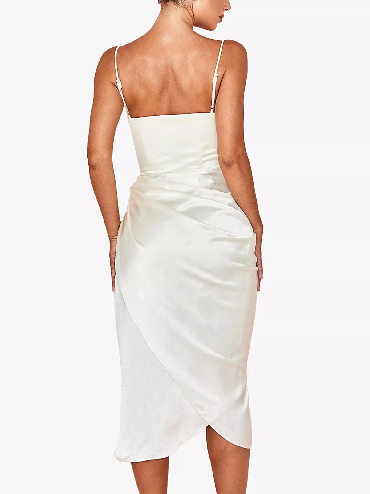 House of CB REVA IVORY SATIN BALCONY CORSET DRESS